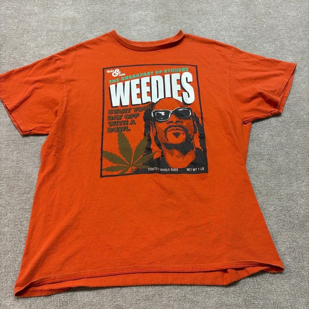 WEEDIES Graphic Tee with Snoop Illustration - Orange 0776